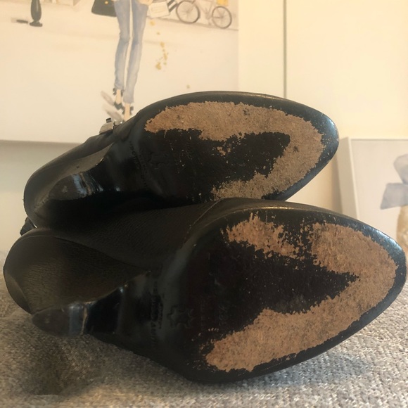 Kurt Geiger black leather wedges booties - Picture 5 of 5